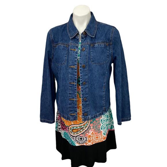 Caslon Dress Jacket Womens PL Lot Sleeveless Paisley Work Office Funky Cottage - Picture 5 of 12